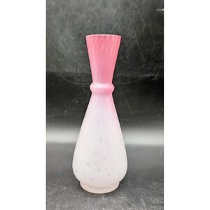 Antique Victorian MOP Mother Of Pearl Peach Lown Raindrop Art Glass Vase 7"